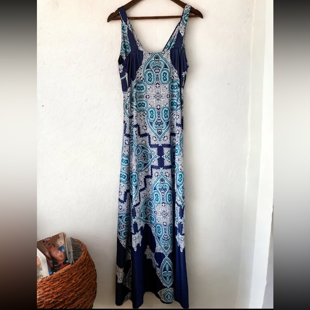 Covington Sleeveless Boho Print Maxi Dress Size Medium - Picture 8 of 13